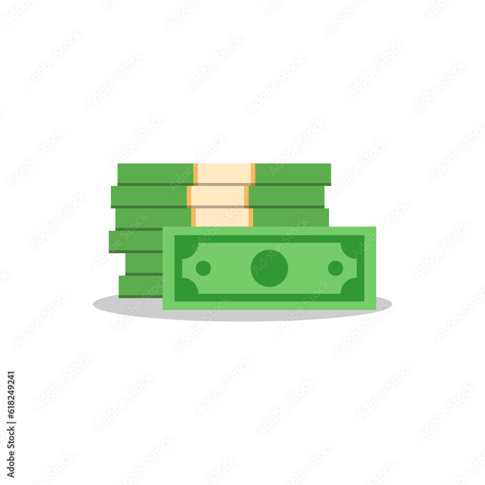 Stack of Money. Dollars banknotes. Cash money. Vector illustration Stack of Money. Dollars banknotes. Cash money. Vector illustration