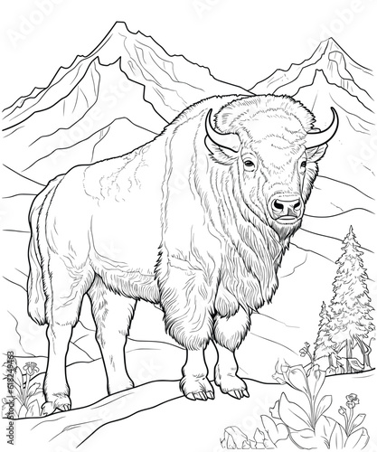 american bison in the wild coloring page