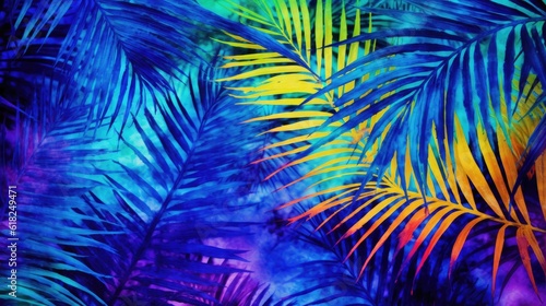 Tropical Leaves with Vibrant Vivid Color Style Backdrop © Exotic Escape