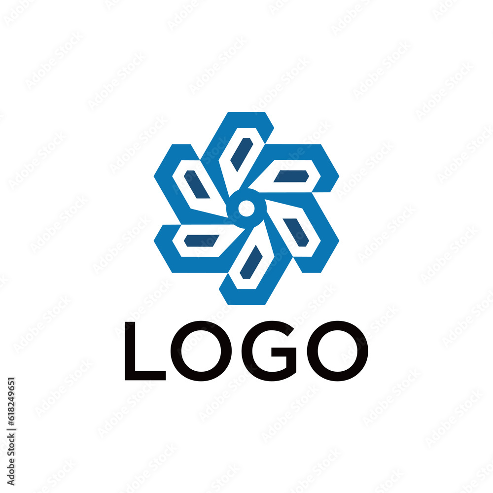 Propeller logo with geometric and flat design concept for brand identity Propeller logo with geometric and flat design concept for brand identity