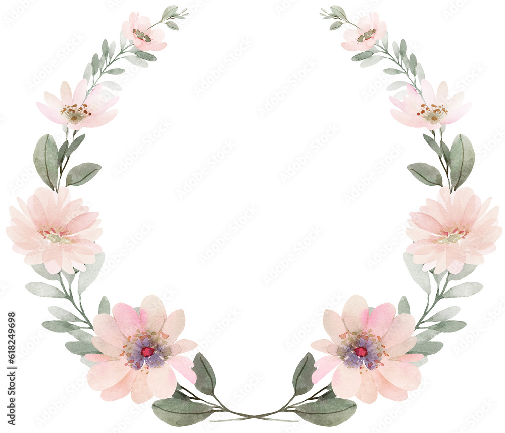 Pink flowers watercolor bouquet illustration Pink flowers watercolor bouquet illustration