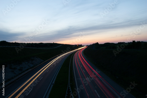 lights of cars driving at night. long exposure © Krzysztof Bubel