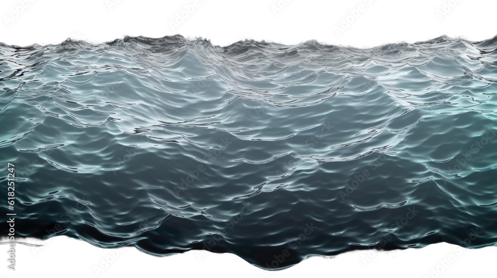 Isolated Ocean Water Surface on Transparent Background
