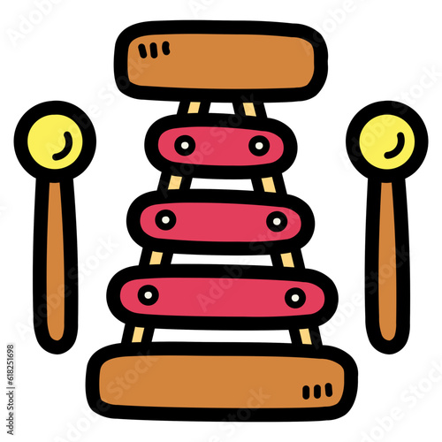 xylophone filled outline icon style