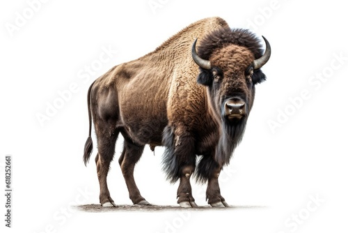 Asian buffalo full body white isolated background