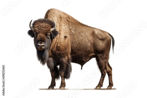 Asian buffalo full body white isolated background