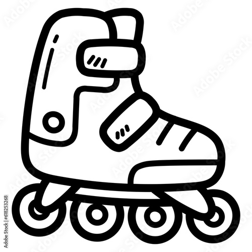 roller skate line icon style photo