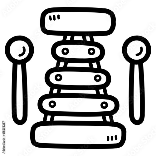 xylophone line icon style