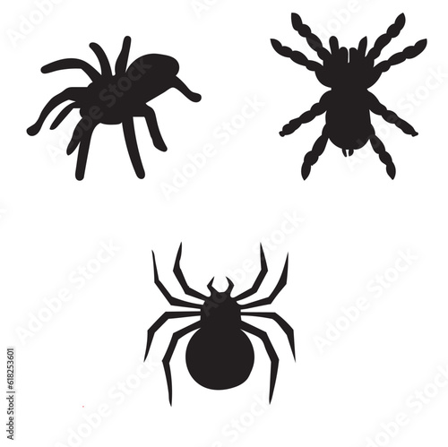 Dangerous tarantula spiders silhouette- vector illustration
