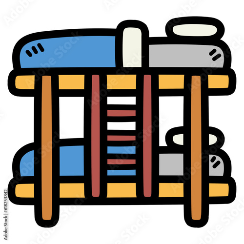 bunk bed filled outline icon style
