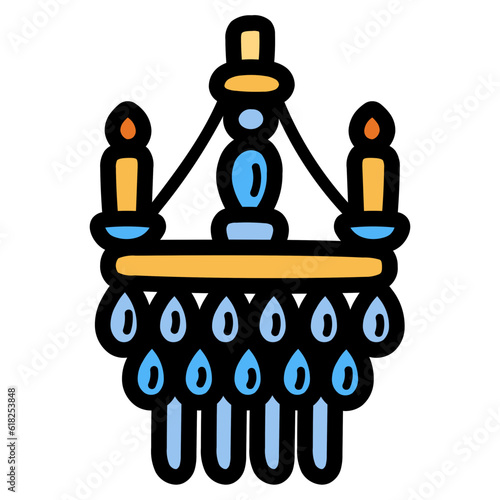 chandelier filled outline icon style