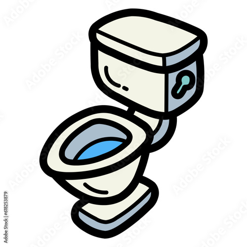 toilet filled outline icon style