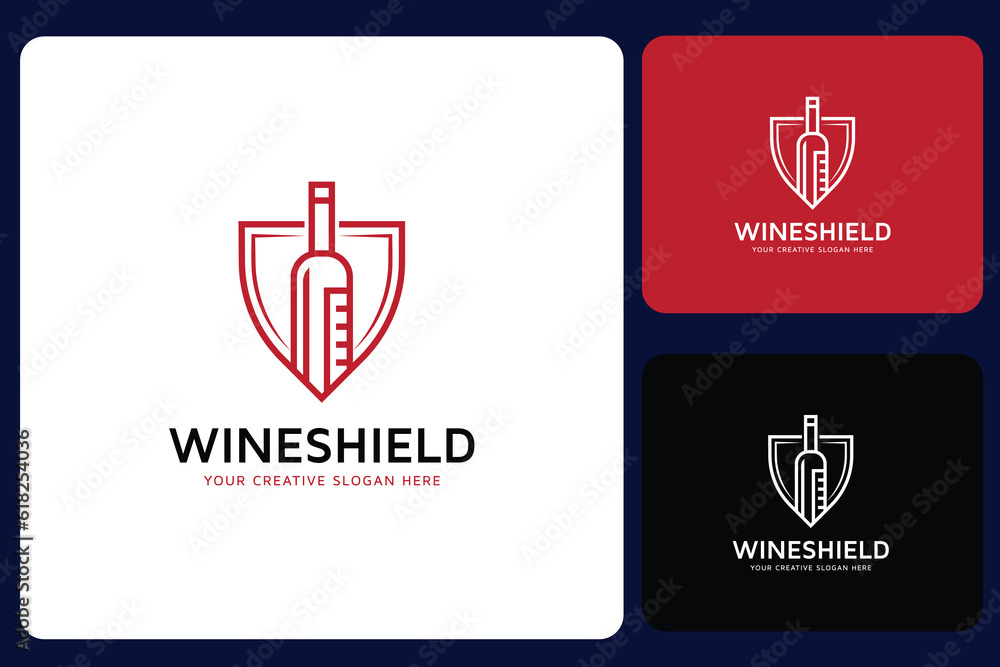 Wine Shield Logo Design Template
