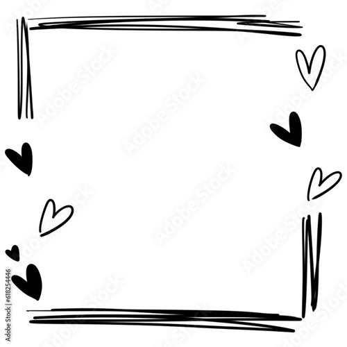 frame with hearts