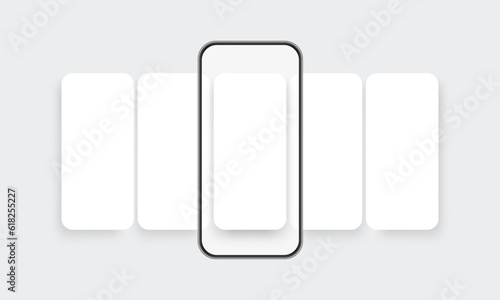 Modern Phone Mockup With Blank App Screens. Mobile Web Design Concept for Responsive Showcase Presentation. Vector Illustration