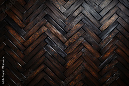 Wenge Wonder: Wenge wood parquet with its deep and dark allure, types of parquet background, textures Generative AI