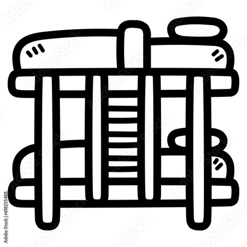 bunk bed line icon style