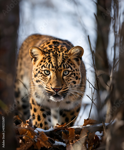 The Amur Leopard a critically endangered rare big cat species