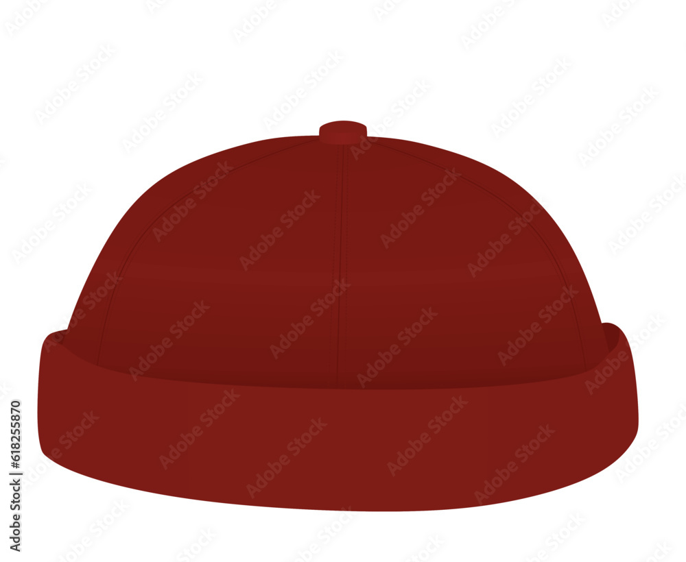 Red beanie hat. vector illustration Red beanie hat. vector illustration
