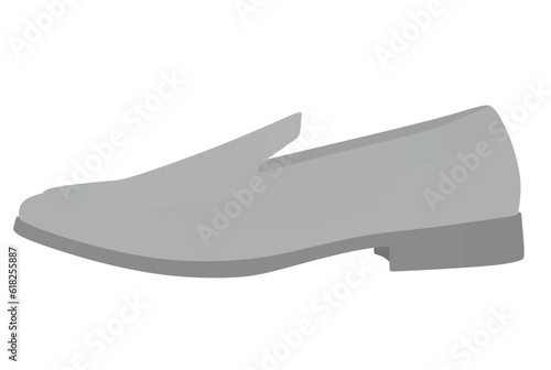 Grey  loafer shoes. vector illustration