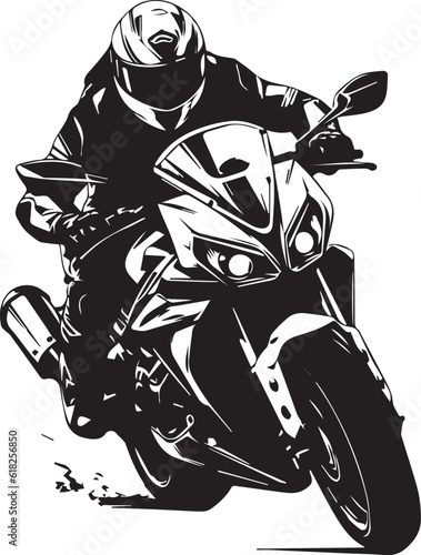 Valokuva vector motorcycle silhouette rider guy on white background