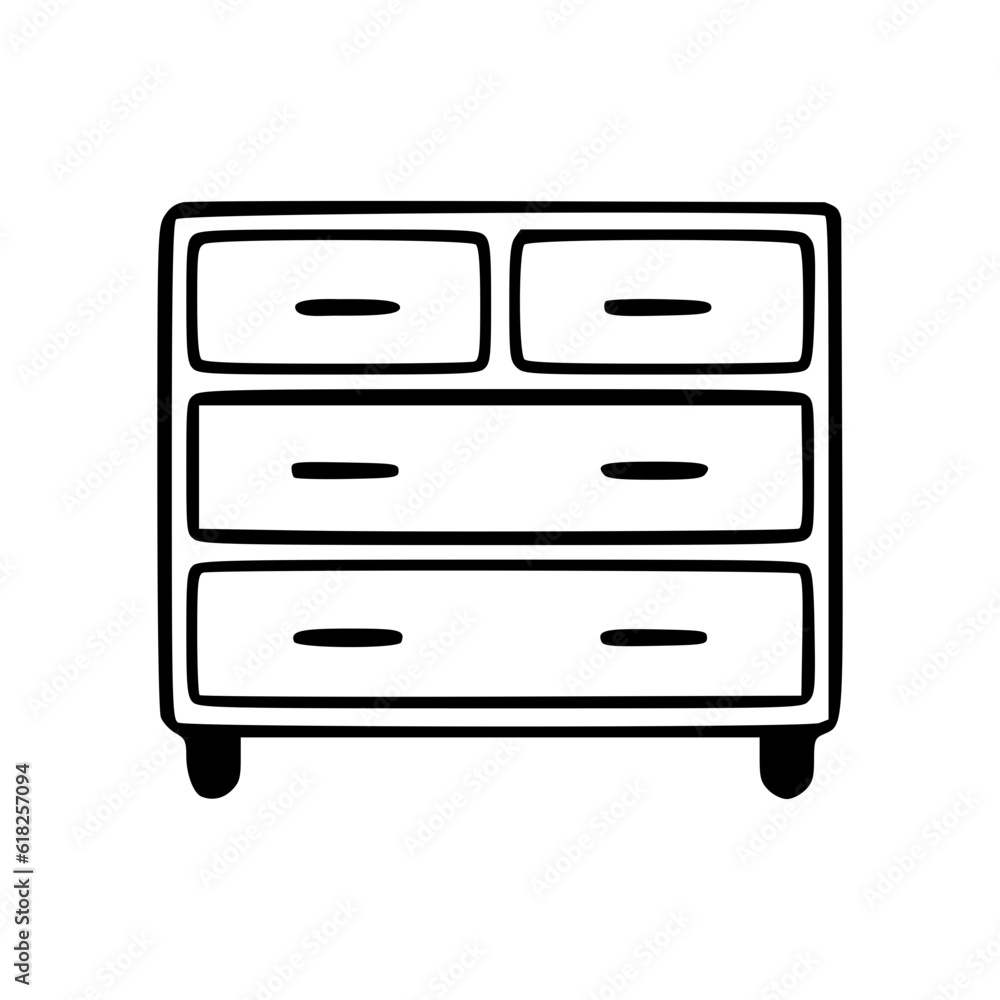Dresser black outlines vector illustration Dresser black outlines vector illustration