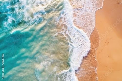 crashing waves on the Tropical beach sunny day AI Generated © NikahGeh