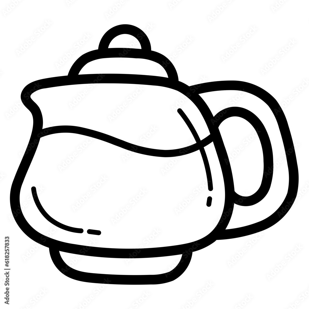 Obraz premium coffee pot line icon style