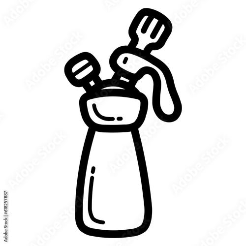 whipped cream line icon style
