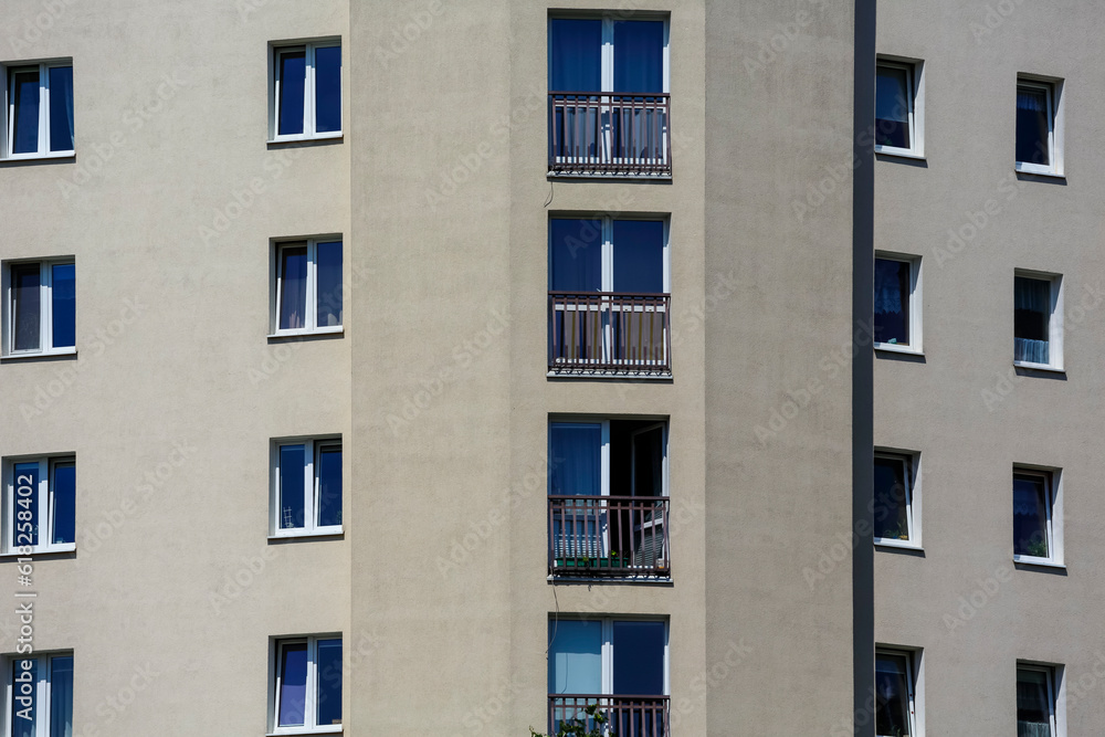 Partial view of the apartment building Partial view of the apartment building