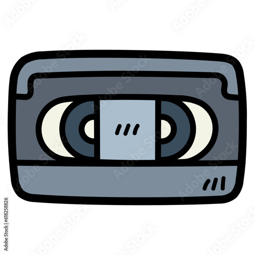 videotape filled outline icon style