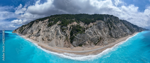 Egremni beach on the island of Lefkada in Greece photo