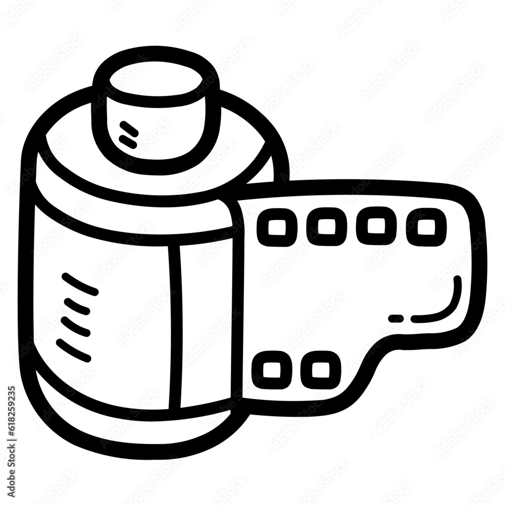 film roll line icon style