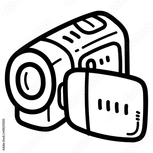 video camera line icon style
