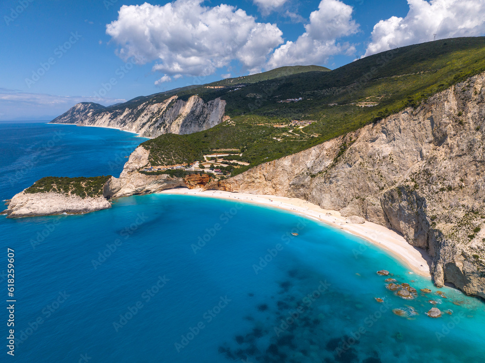 Porto Katsiki beach on the island of Lefkada in Greece