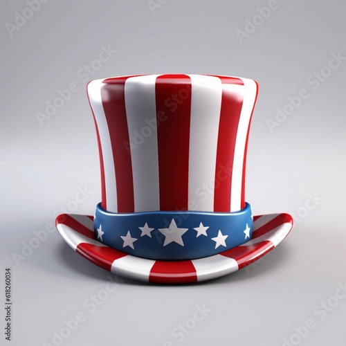 3d Hat with American flag blanded on it, 3d hat with American flag blanded on it, American celebration hat with USA flag color photo
