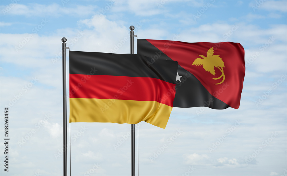Naklejka premium Papua New Guinea and Germany flag
