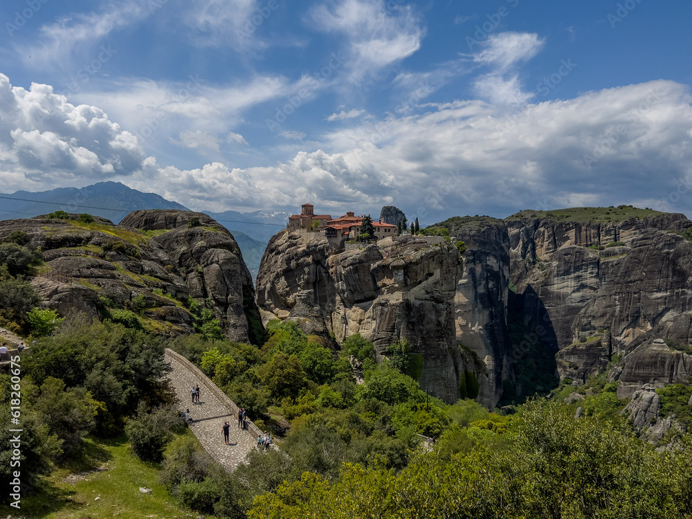 A view of Meteora Monastery in Kalambaka, Greece