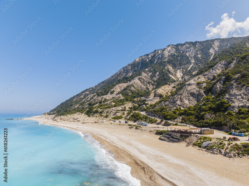 Gialos beach on the island of Lefkada in Greece Gialos beach on the island of Lefkada in Greece