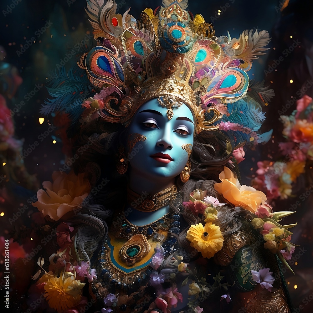 Celestial Radiance: Lord Krishna
