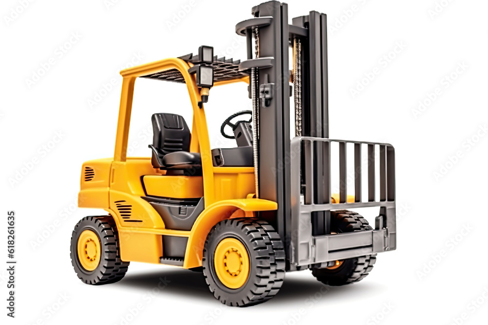 photorealism of Yellow forklift for use in a warehouse, pivotal for logistics,ai generater. photorealism of Yellow forklift for use in a warehouse, pivotal for logistics,ai generater.