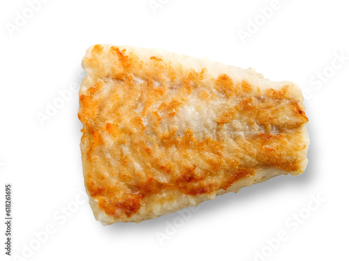 Valokuva Pan-seared golden-brown haddock isolated on transparent background