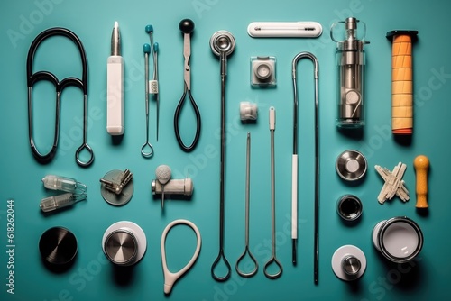 doctor tools and equipment flat lay © NikahGeh