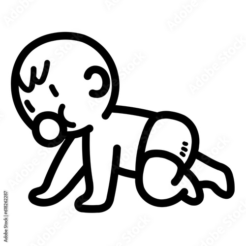 crawl line icon style