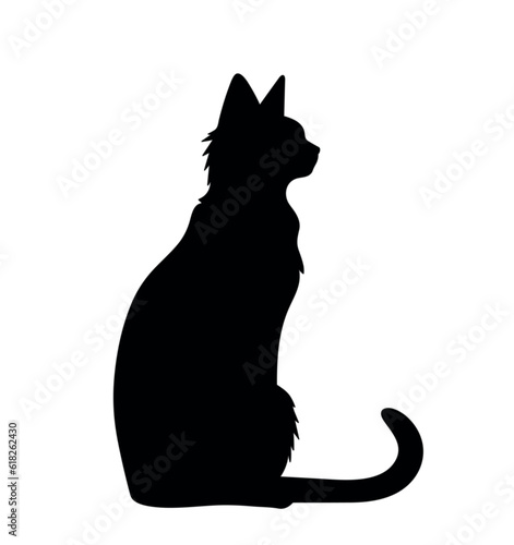 Vector isolated cat silhouette, logo, print, decorative sticker