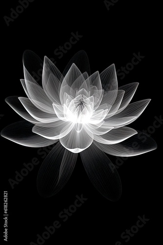 abstract the lotus  black and white illustration. Generative AI