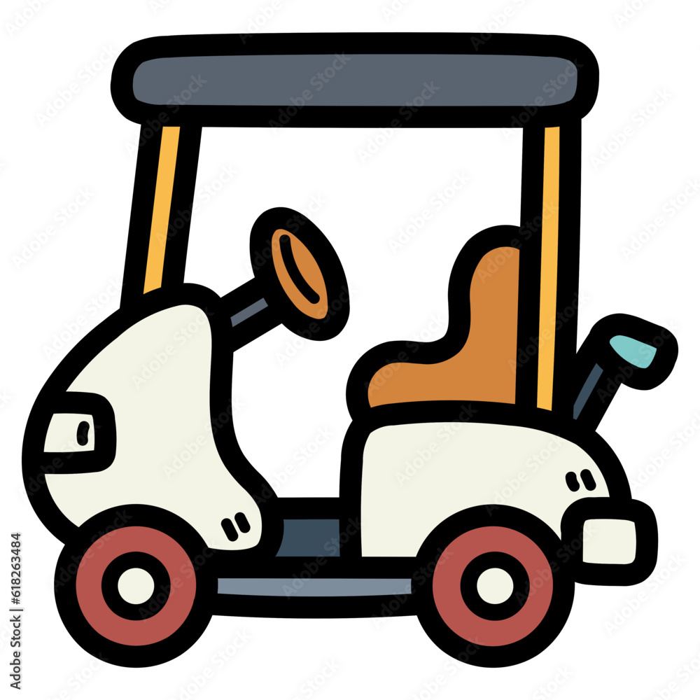 golf cart filled outline icon style golf cart filled outline icon style
