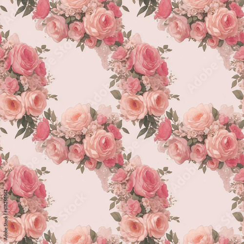 seamless watercolor background with flowers