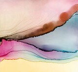 Marbling background. Motion Color drop in water, Ink swirling in, Colorful ink abstraction.  Cloud of ink under water. Pour paint