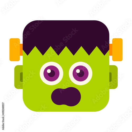 Halloween frankenstein flat icon.